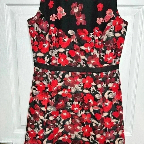 Jacob Sheath  Dress Sleeveless Floral Black/Red/White Size Medium - Picture 15 of 16